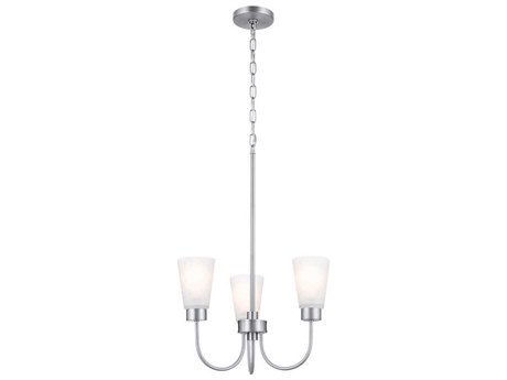 Kichler Erma 3-Light Brushed Nickel Glass Empire Chandelier