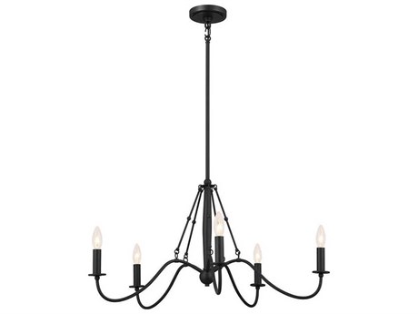 Kichler Freesia 5-Light Textured Black Candelabra Chandelier