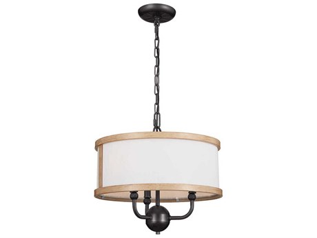 Kichler Heddle 3-Light Anvil Iron Gray Drum Chandelier