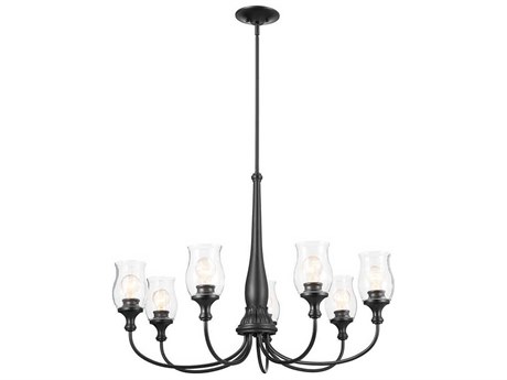 Kichler Melis 7-Light Black Glass Chandelier