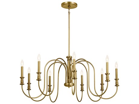 Kichler Karthe 9-Light Natural Brass Candelabra Chandelier