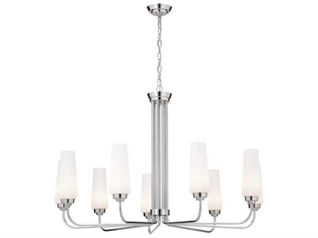 Kichler Truby 9-Light Polished Nickel Glass Chandelier