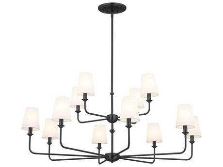 Kichler Pallas 12-Light Black Empire Tiered Chandelier