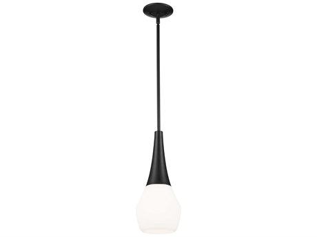 Kichler Deela 1-Light Black Glass Geometric Mini Pendant