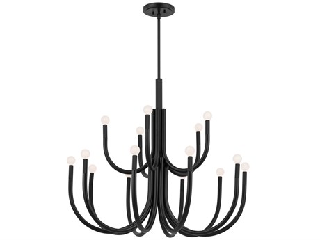 Kichler Odensa 15-Light Black Candelabra Chandelier