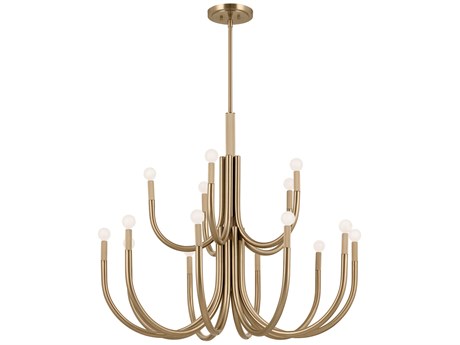 Kichler Odensa 15-Light Champagne Bronze Candelabra Chandelier