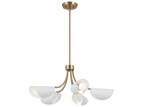 Kichler Arcus 5-Light Champagne Bronze White Geometric Chandelier