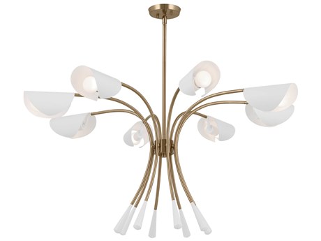 Kichler Arcus 8-Light Champagne Bronze White Geometric Chandelier