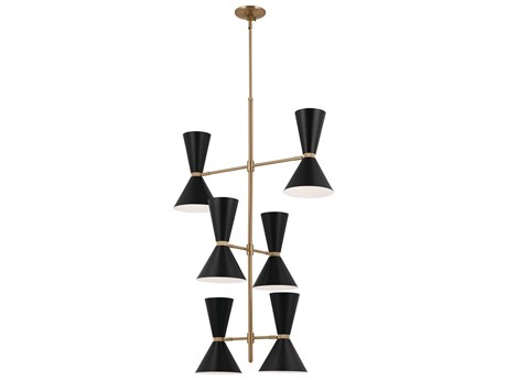 Kichler Phix 12-Light Champagne Bronze Black Geometric Tiered Chandelier