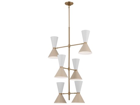 Kichler Phix 12-Light Champagne Bronze White And Greige Geometric Chandelier