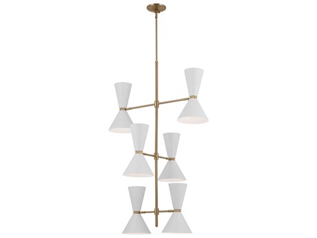 Kichler Phix 12-Light Champagne Bronze White Geometric Chandelier
