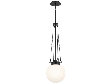 Kichler Albers 1-Light Black Glass Globe Mini Pendant