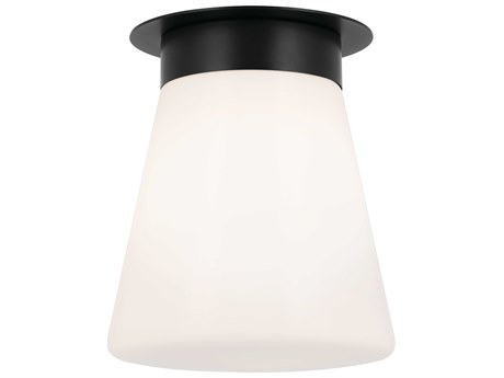 Kichler Albers 1-Light Black Glass Flush Mount