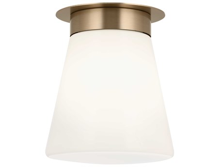 Kichler Albers 1-Light Champagne Bronze Glass Flush Mount
