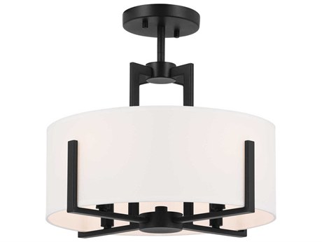 Kichler Malen 4-Light Black Drum Semi Flush Mount