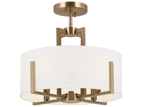 Kichler Malen 4-Light Champagne Bronze Drum Semi Flush Mount