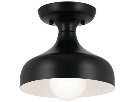 Kichler Sisu 1-Light Black Dome Flush Mount