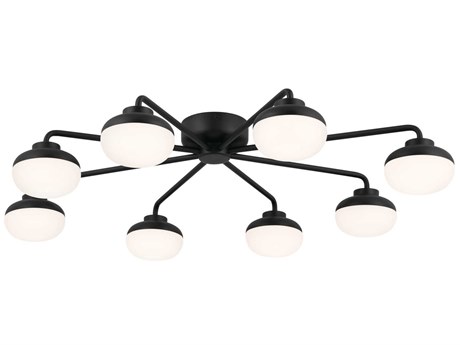 Kichler Remy 8-Light Black Glass LED Semi Flush Mount