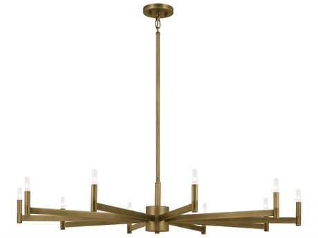 Kichler Erzo 10-Light Natural Brass Candelabra Linear Chandelier