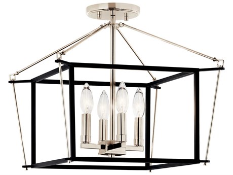 Kichler Eisley 4-Light Polished Nickel Semi Flush Mount