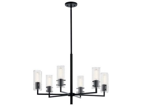 Kichler Velestino 6-Light Black Cylinder Chandelier