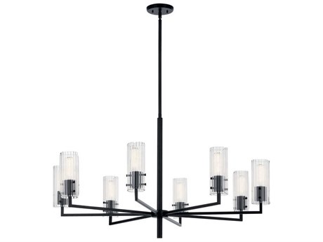 Kichler Velestino 8-Light Black Cylinder Chandelier