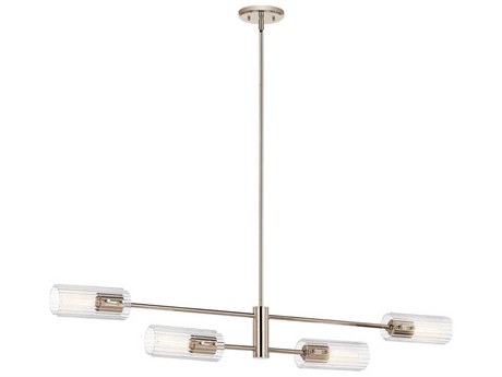 Kichler Velestino 4-Light Polished Nickel Cylinder Linear Island Pendant
