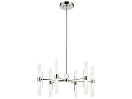 Kichler Riven 12-Light Polished Nickel Cylinder Chandelier