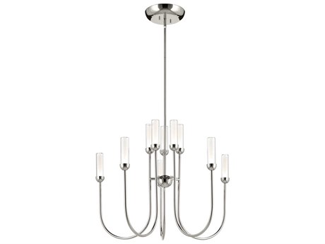 Kichler Moraine 10-Light Polished Nickel Cylinder Chandelier