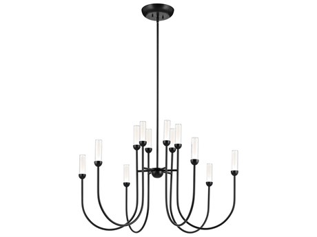 Kichler Moraine 12-Light Black Cylinder Chandelier