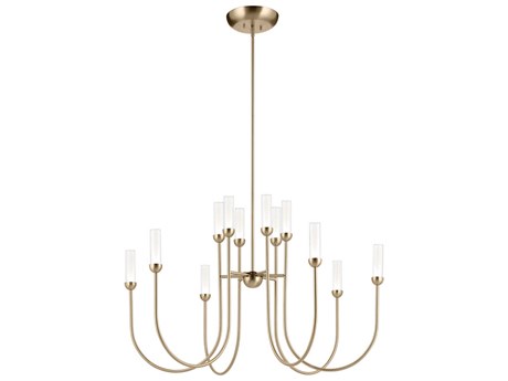 Kichler Moraine 12-Light Champagne Bronze Cylinder Chandelier