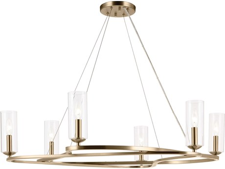Kichler Harpin 6-Light Champagne Bronze Candelabra Cylinder Chandelier