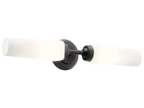 Kichler Truby 2-Light Black Glass Vanity Light