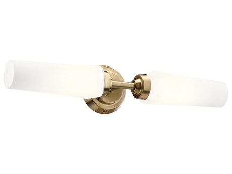 Kichler Truby 2-Light Champagne Bronze Glass Vanity Light