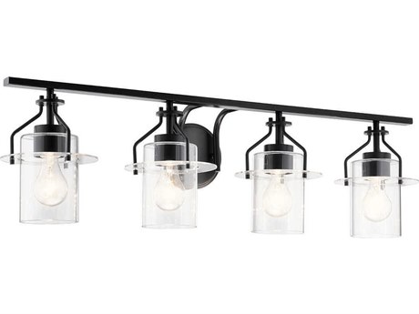 Kichler Everett 4-Light Black Glass Vanity Light