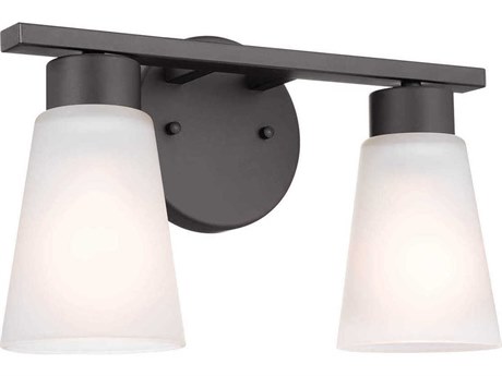 Kichler Stamos 2-Light Olde Bronze Glass Vanity Light