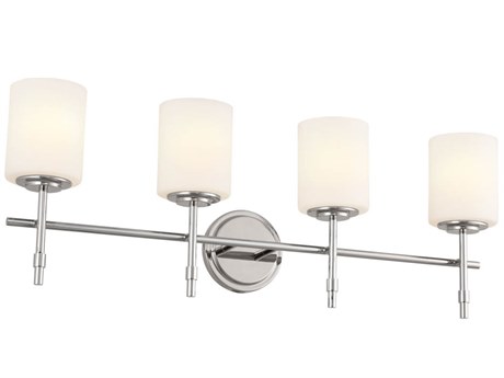 Kichler Ali 4-Light Polished Nickel Glass Vanity Light