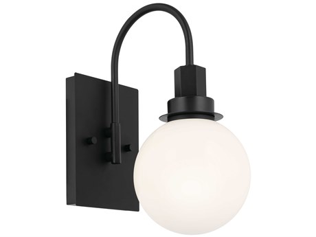 Kichler Hex 1-Light Black Glass Wall Sconce