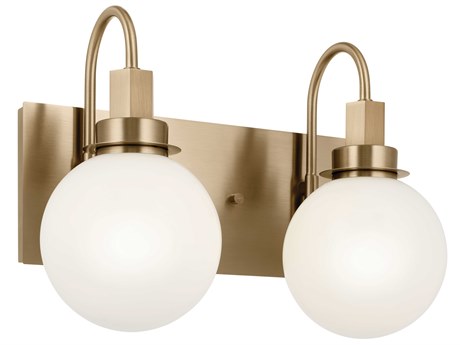 Kichler Hex 2-Light Champagne Bronze Glass Vanity Light