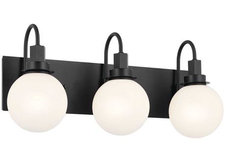 Kichler Hex 3-Light Black Glass Vanity Light