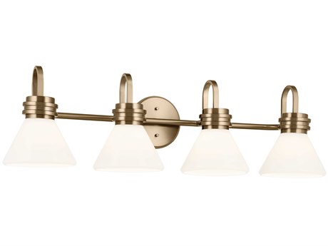 Kichler Farum 4-Light Champagne Bronze Glass Vanity Light