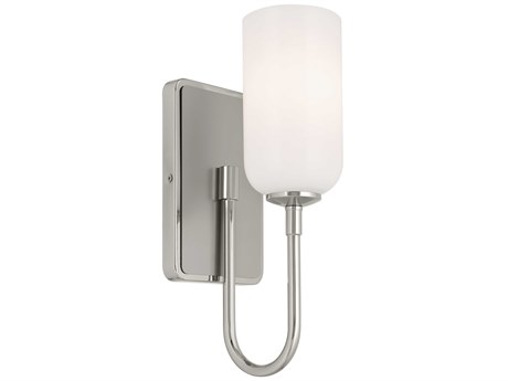 Kichler Solia 1-Light Polished Nickel Glass Wall Sconce