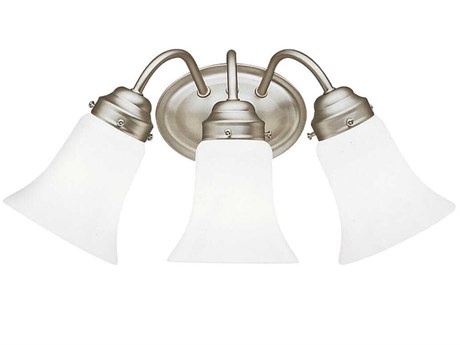 Kichler 3-Light Brushed Nickel Glass Vanity Light