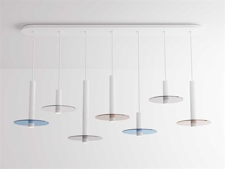Koncept Combi Matte White Cylinder Linear Island Pendant