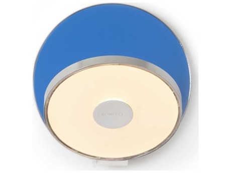 Koncept Gravy Chrome Body Matte Blue Face Plates LED Wall Sconce