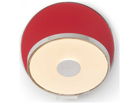 Koncept Gravy Chrome Body Matte Red Face Plates LED Wall Sconce