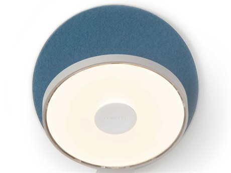 Koncept Gravy Wide Silver Azure Felt Blue Wall Sconce