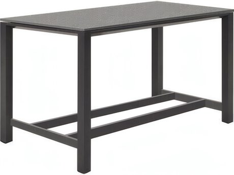 Kettler Concept Aluminum Lava Rectangular Ceramic Top Patio Bar Table