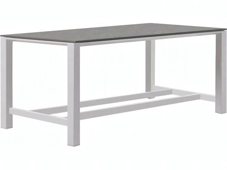 Kettler Concept Aluminum White Rectangular Ceramic Top Outdoor Bar Table