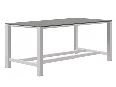 Kettler Concept Aluminum White 55''W x 30''D Rectangular Ceramic Top Bar Table